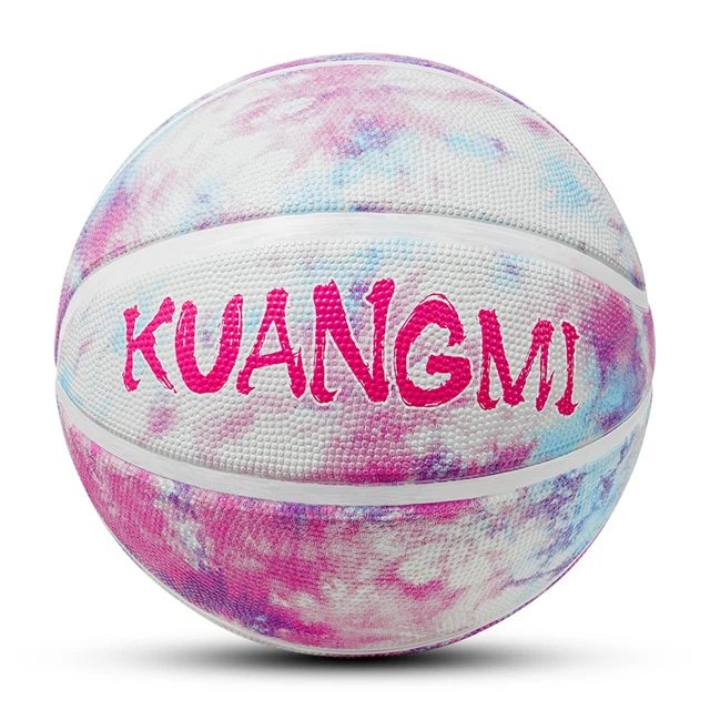 

Kuangmi basketball Color basketball Indoor and outdoor application size5 tie-dyed Rubber ball, Picture