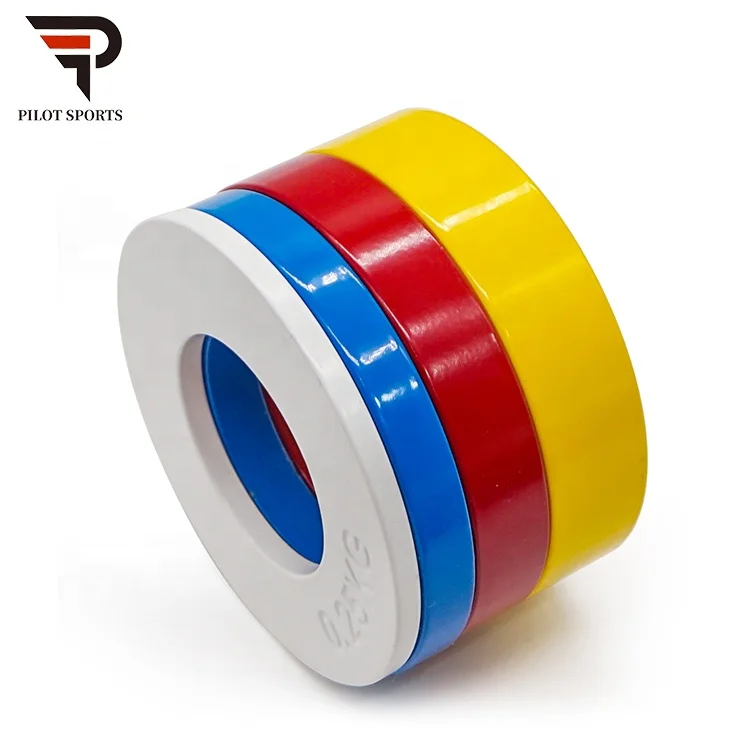 

Nantong Pilot Sports Weightlifting KG/LB Change Plates Colorful Gym PU/Steel Fractional Plates, Red white blue green yellow