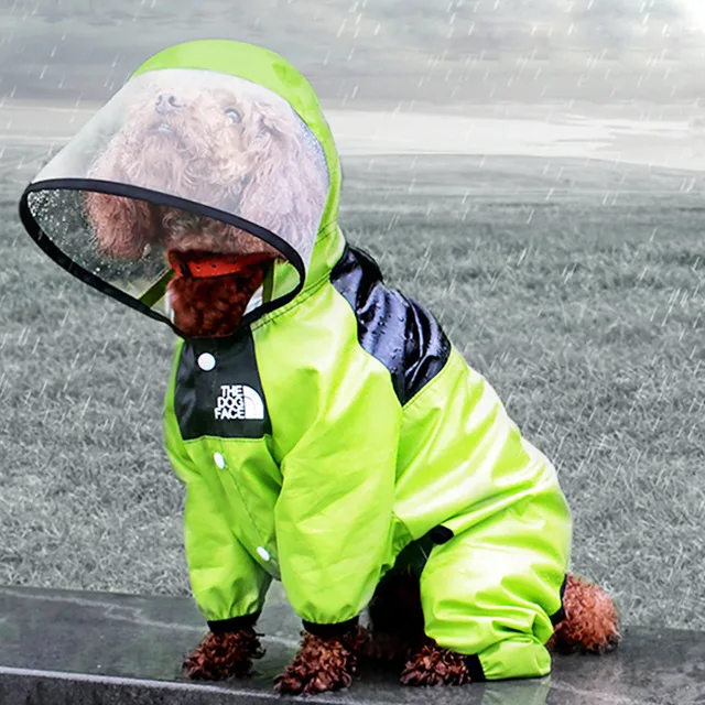 

Dog Raincoat Pet Waterproof Detachable Rain Jacket Dogs Water Resistant Clothes for Dogs fashion Patterns Pet Coat for Rainy Day