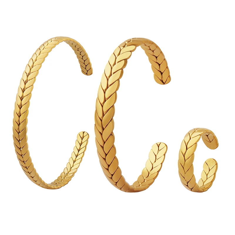 

Factory hot sale adjustable wheat ear bracelet ring jewelry sets