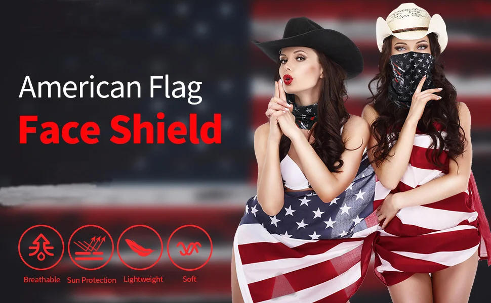 Mexican US Flag Face Mask Neck Gaiter UV Shield Bandana Fishing Outdoor Headband 