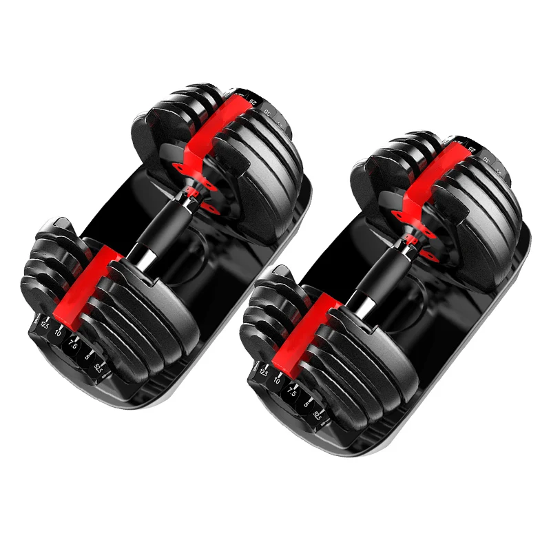 

2021 Agreat Wholesale Fitness Equipment 1090 40 KG/90 LBS Adjustable Dumbbell Set, Black/red