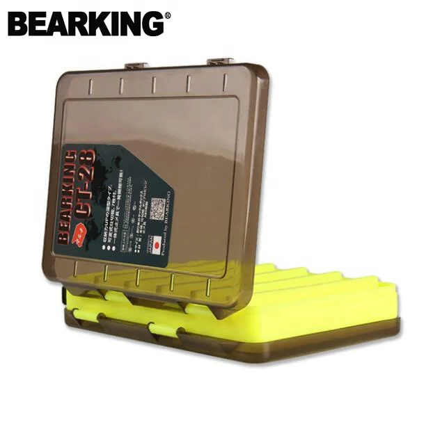 

BEARKING professional fishing lure tackle box Compartments Double Sided Fishing Lure Bait Hooks Tackle, Yellow/ black/ red