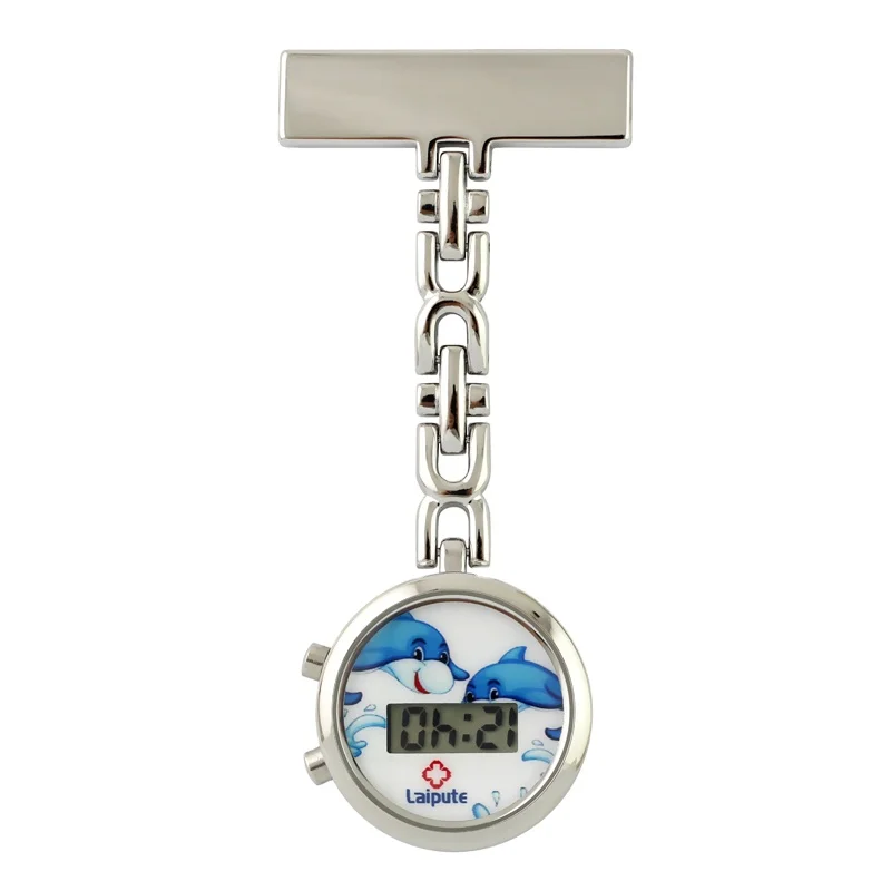

Customized Logo Metal Alloy Digital Nurse FOB Watch, Rose gold and silver