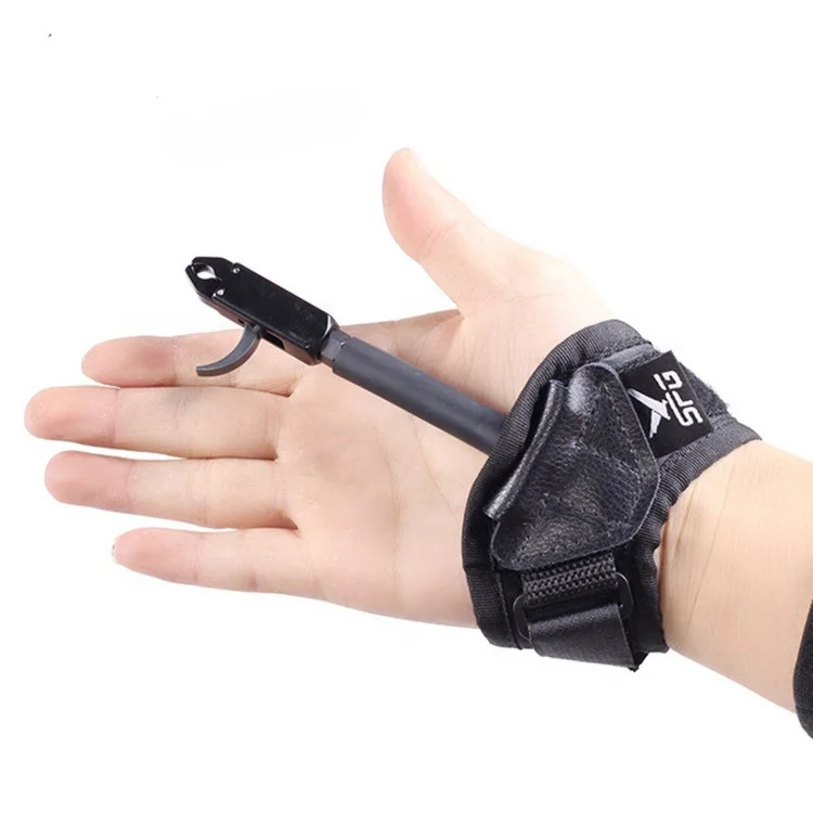 

Archery Sport Accessories Bow Release Aids Black Nylon Wristband Archery Wrist Release Compound