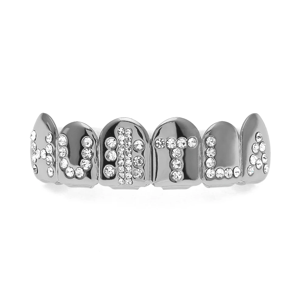 

Wholesale Customized Good Quality Hip Hop Grillz Teeth Diamond Grills Teeth Bling, Pure color (see picture for details)