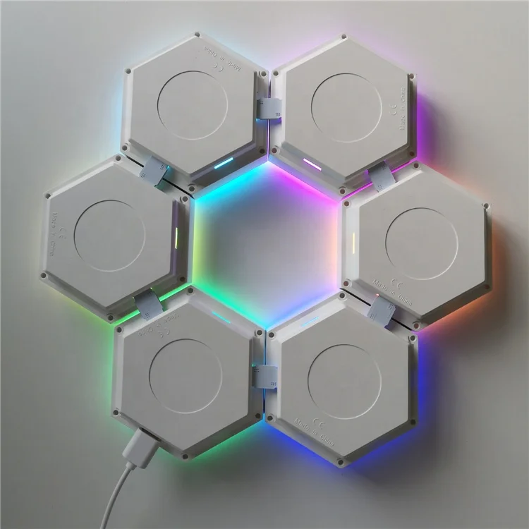 Diy Rgb Quantum Light Smart Led Hexagonal Modular Touch Sensitive Lighting Remote Controlled