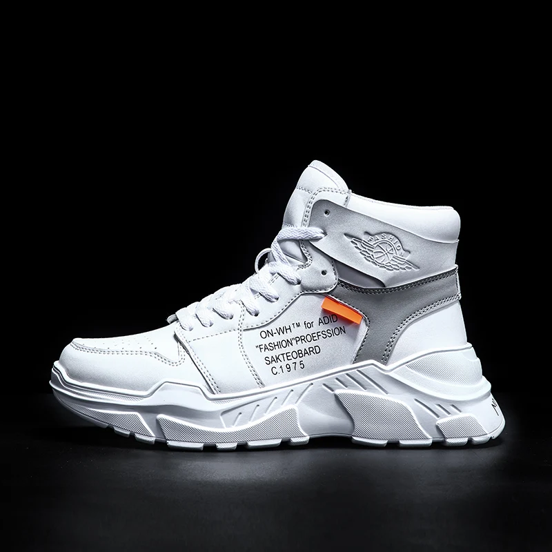 

China wholesale high top men sneaker active sport shoe manufacturer, White, black, blue, red