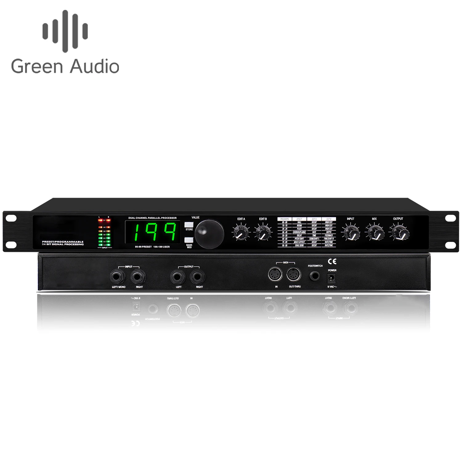 

GAX-4II Professional Digital Reverb and Multi Effect DSP Processor Audio processor Equalizer vocal microphone