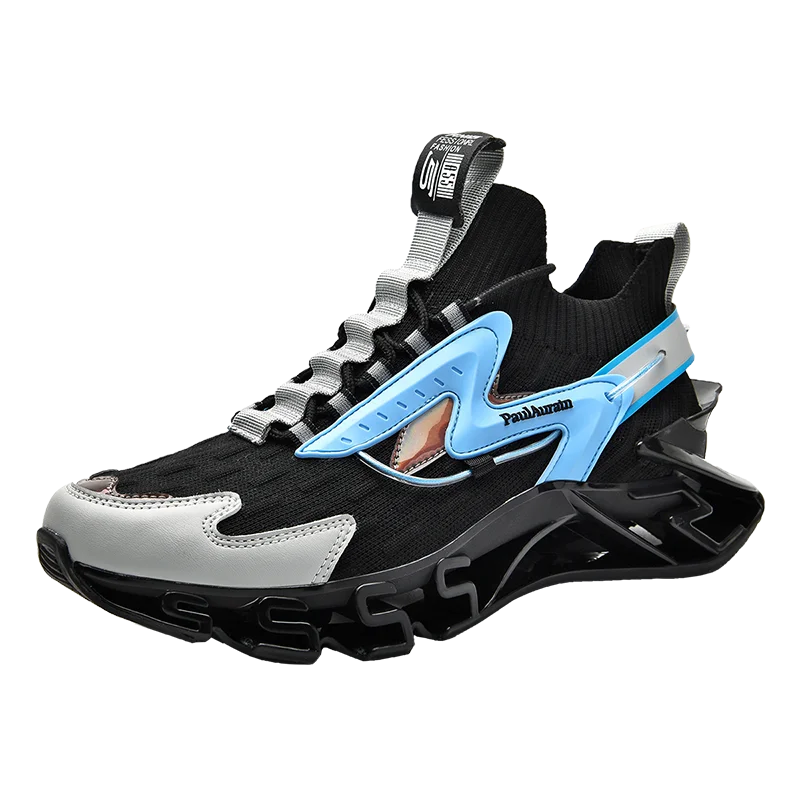 

2021Breathable Shark Blader Running shoes Flying woven socks basketball shoe shock absorption soft sole sports casual men's shoe