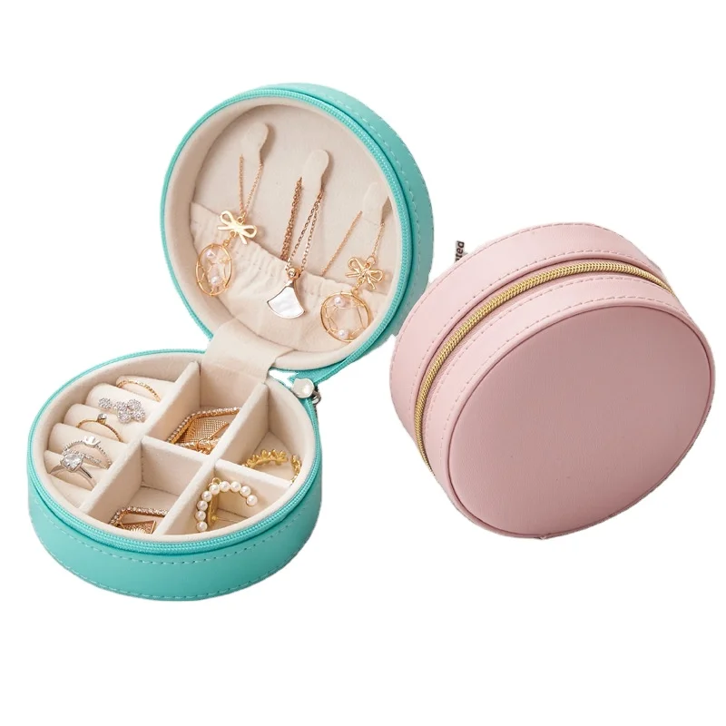 

Spot Leather Jewelry Storage Box Ring Earrings Travel Storage Jewelry Box Small Travel Jewelry Box