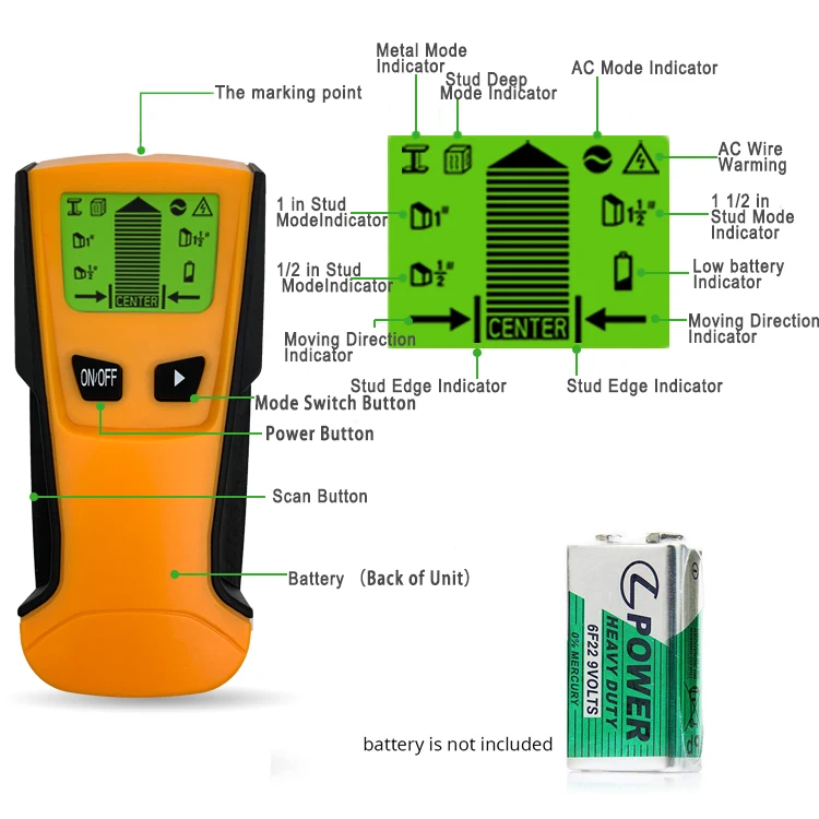 
Stud Finder Wall Detector Electric Multi Function Wall Scanner Finder 