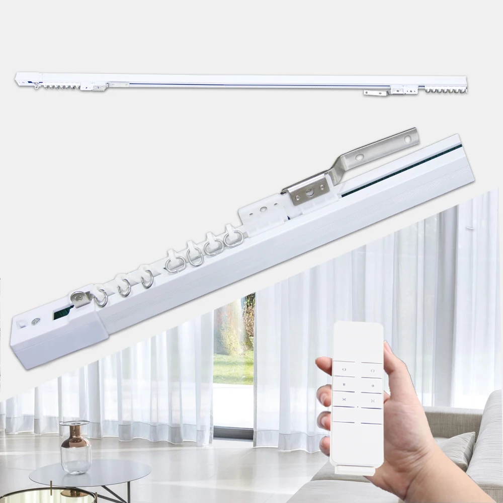 

85-240V AC Metal White Aluminum Alloy Smart Electric Slide Curtain/flexibility and Silent Design Electric Smart Curtain Motor