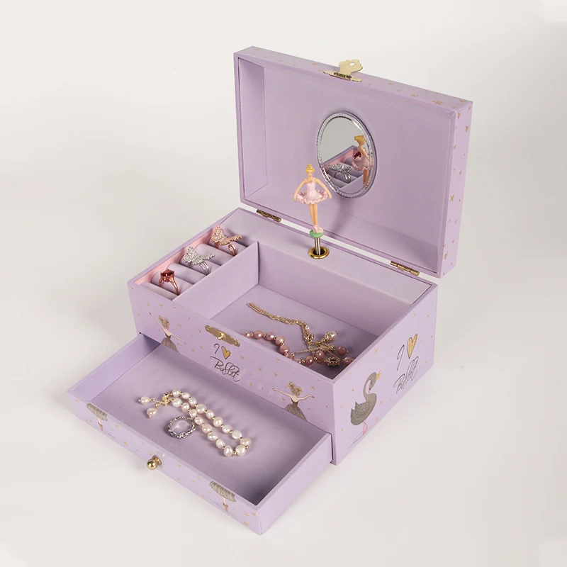 

Ever Bright 2022 new design musical jewelry ballet music box for girls Jewelry music box wooden