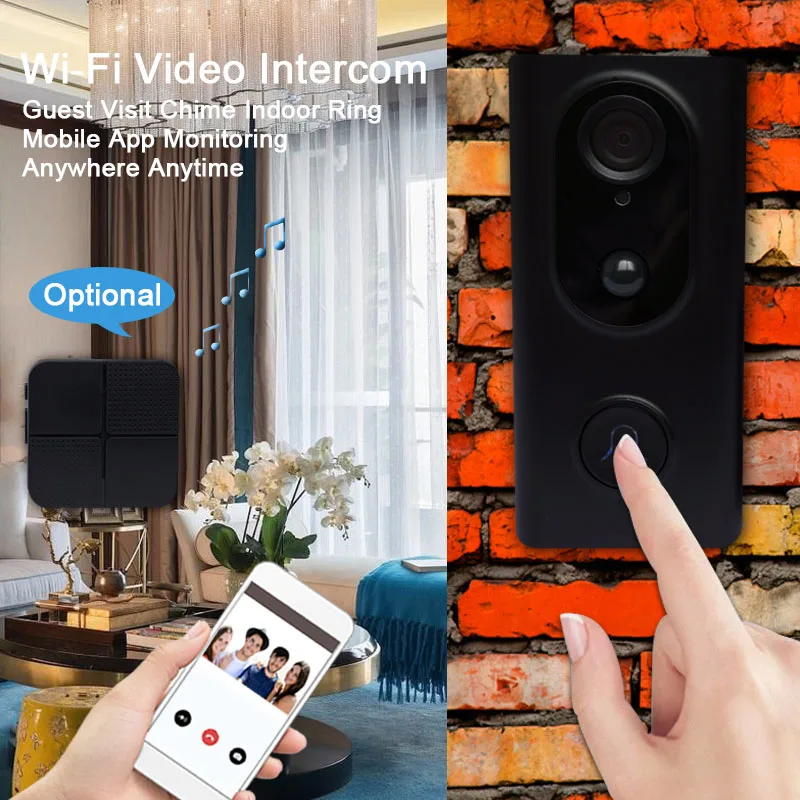Smart Ring Doorbell Camera Wireless Door Bell With Cloud Storage Google