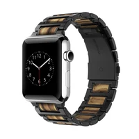 

38mm 42mm 44mm 40mm Custom Waterproof Wood Wooden Metal Stainless Steel Smart Apple Watch Band Strap For Apple Watch