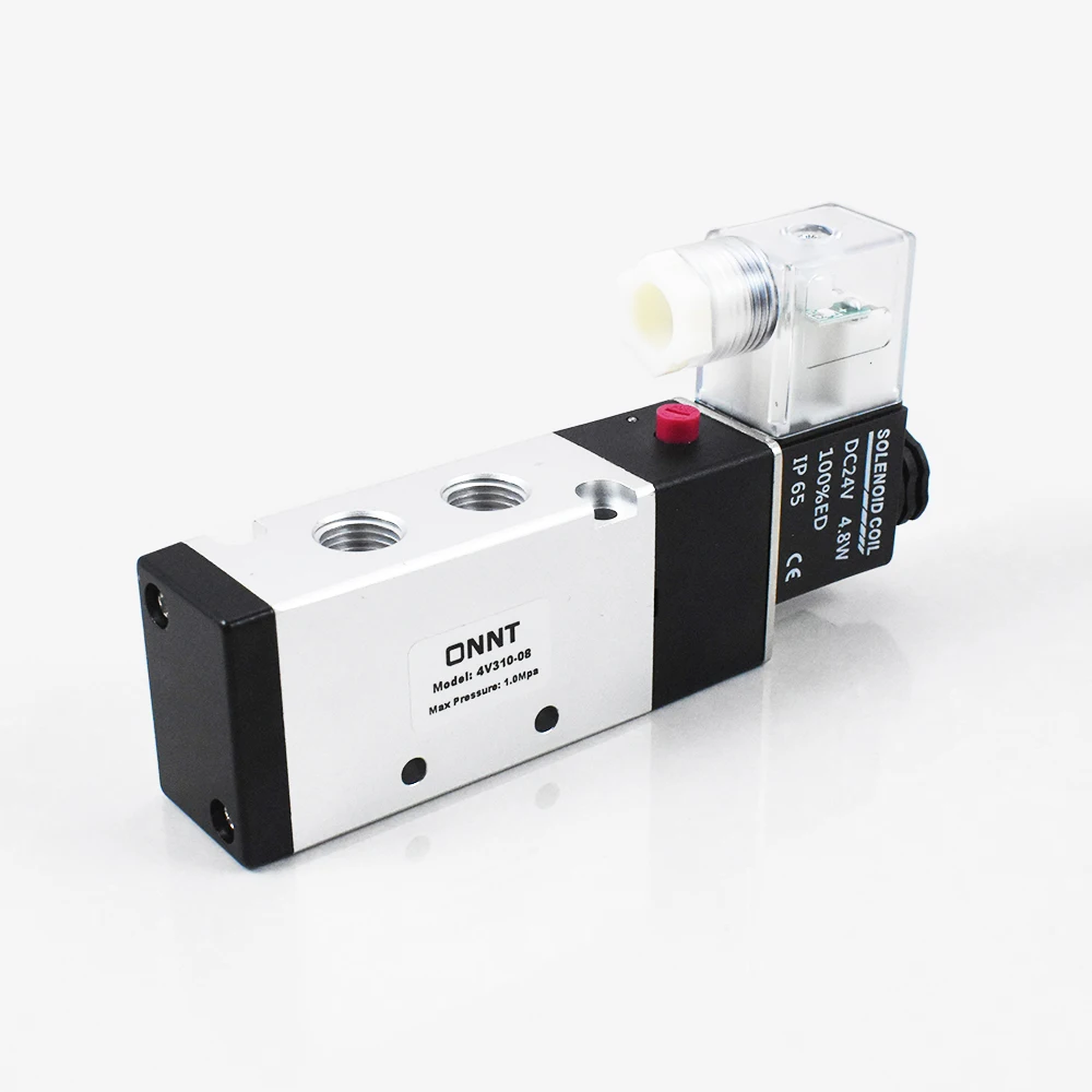 ONNT Pneumatic 5/2 Way Aluminum Alloy 1/4 BSP Thread Big Body 4V310-08 Airtac Pneumatic Solenoid Control Air Valve