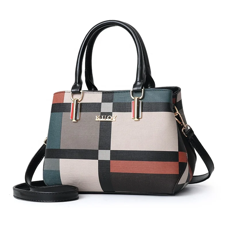 

Ladies 2020 Elegant Designer Plaid Toto Bag Shoulder Handbag, Black, red, brown