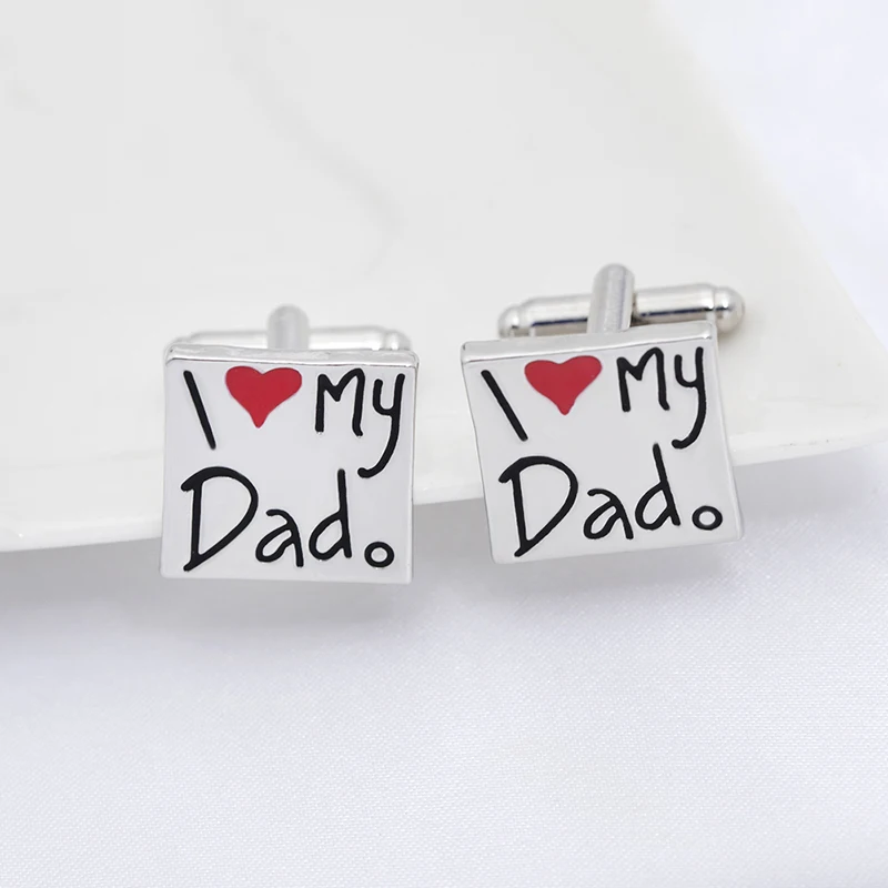 

Father's Day Gift Trendy Hot Sale I love my dad Love Letter Cufflinks For Men Shirt Accessories