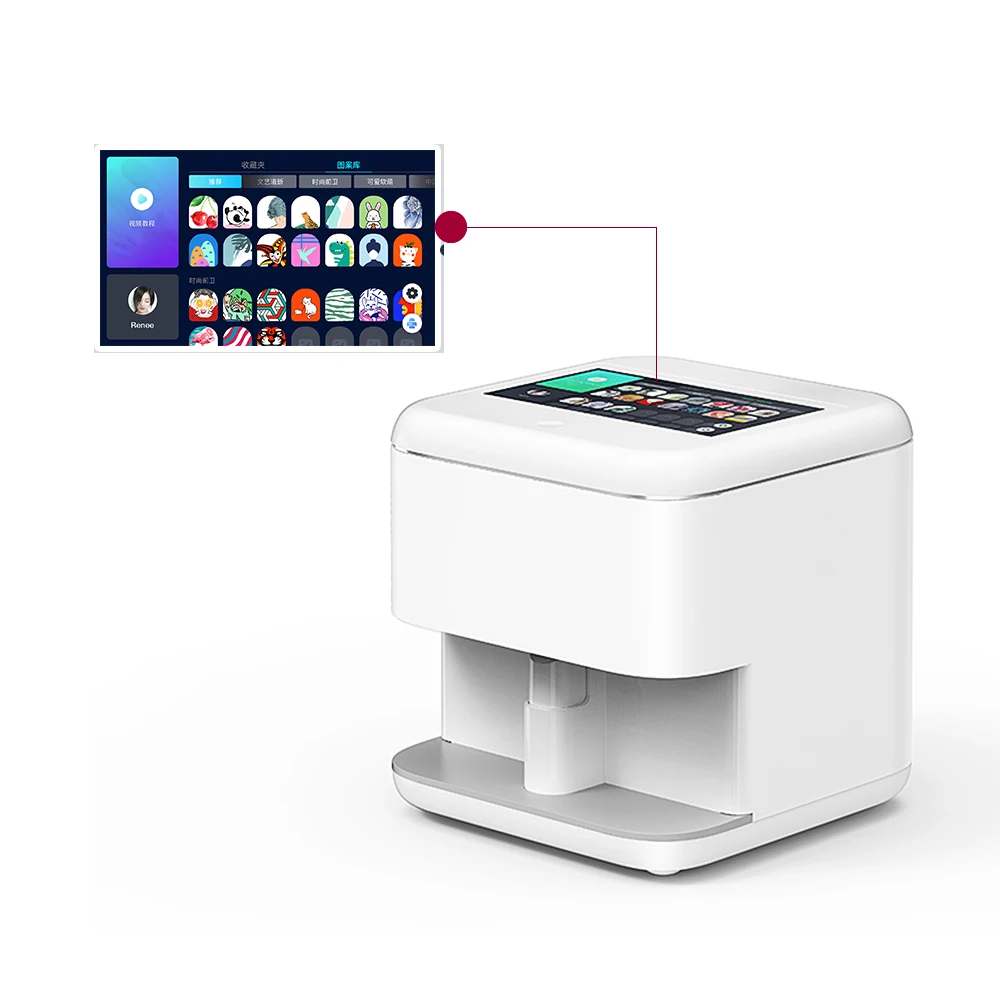 

3D Smart Automatic Nail Printer Kit Portable Nail Art Printing Machine Manicure Productos De unas Digital DIY Color Nailprinter, White