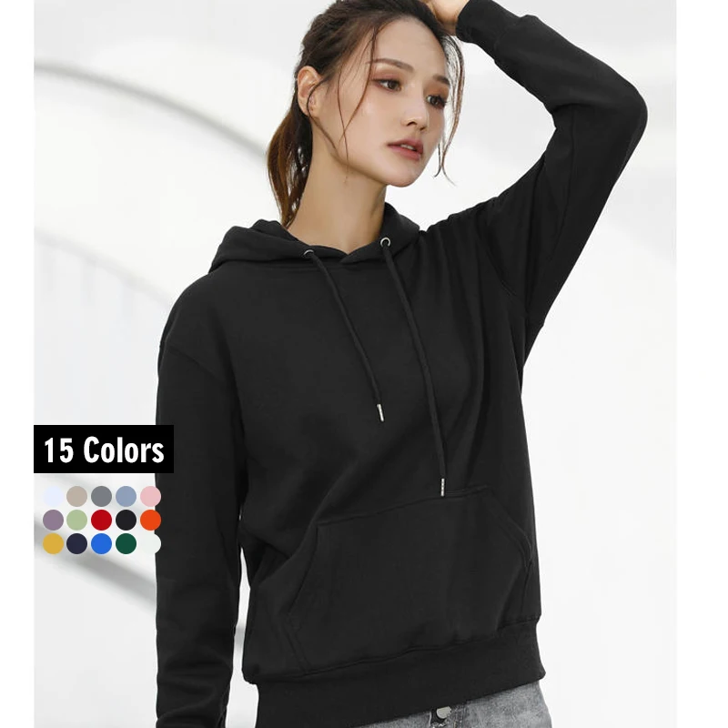 

New Arrival women hoodies 100% Cotton female Washable Sweatshirt pull over unisex hoodies custom