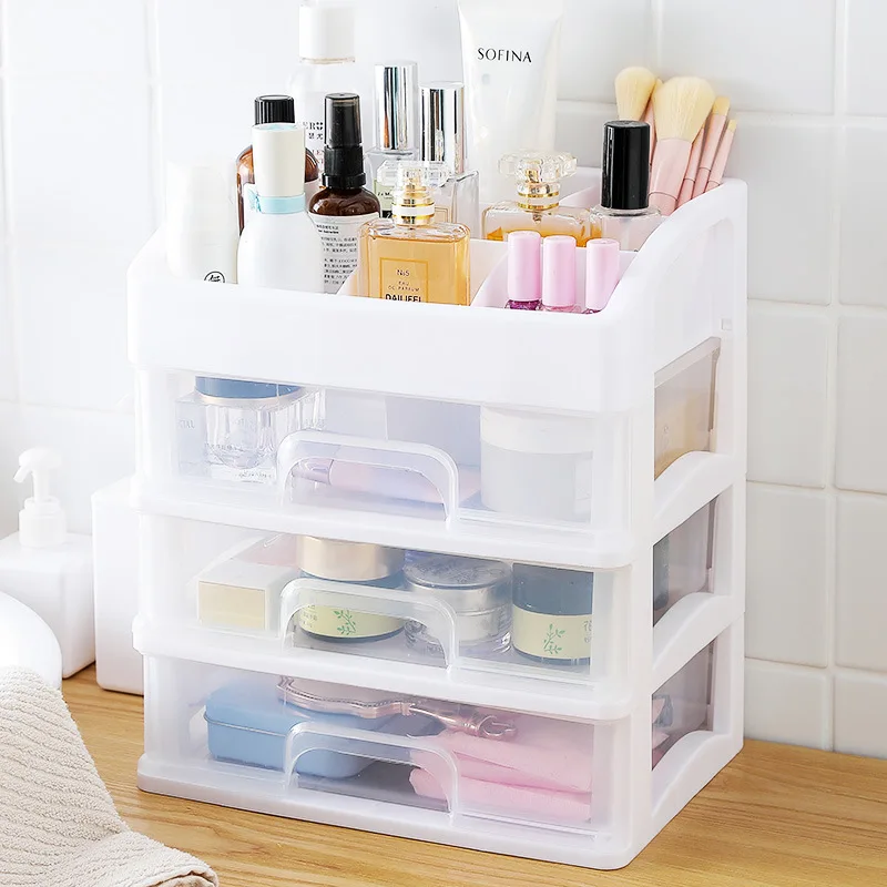 

Organizer Drawers Plastic Cosmetic Storage Box Jewelry Container Make Up Case Makeup Brush Holder Organizers H1187