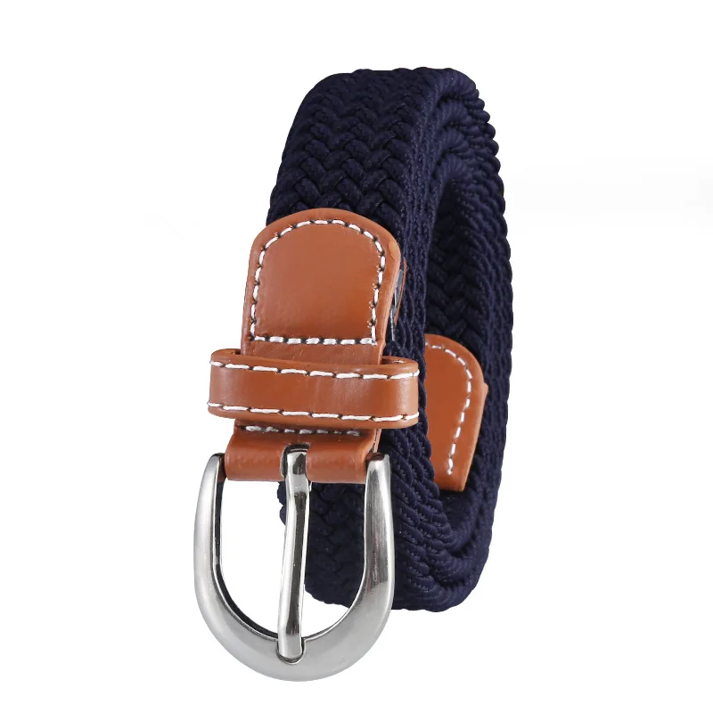 批发定制高品质男士编织腰带针扣弹力伸缩皮带牛仔裤时尚配饰腰带