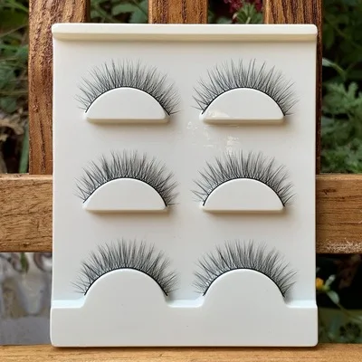 

False Eyelash Woman 3D Lift Natural Cross Thick Naked Makeup without makeup cotton thread soft hair on eyelash matte taper soft