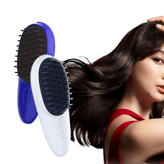 

Electric RED Light Massage Comb Hair Growth Care Anti Loss Vibration Massager Brush Scalp Treatment Comb Steel USB Rechargeable