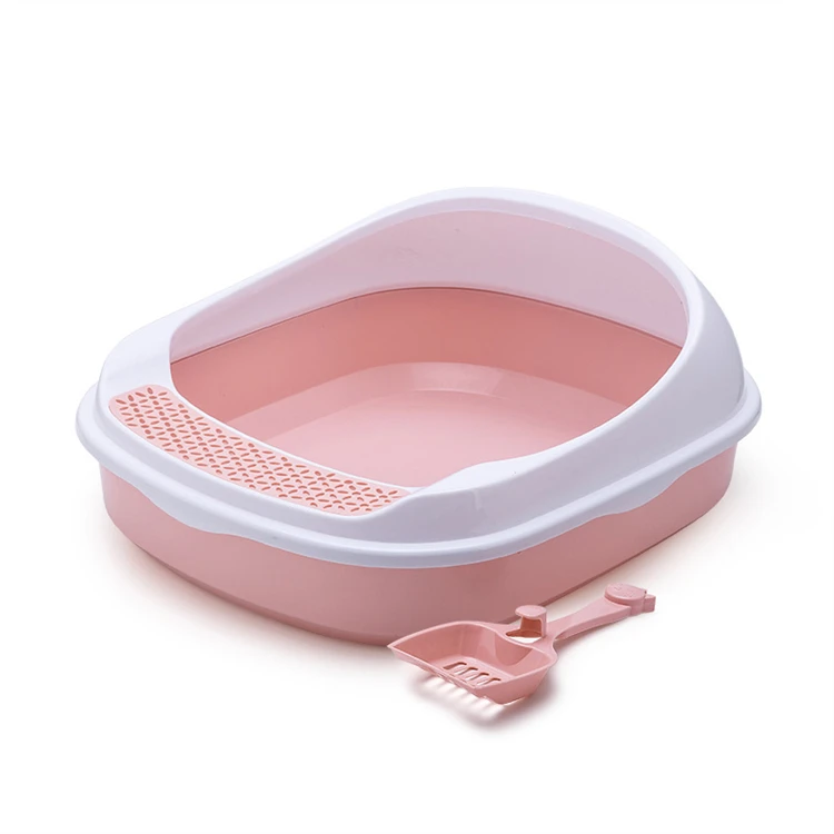 

Popular hot selling modern cat litter box plastic large sand cat litter box, Blue/pink/green