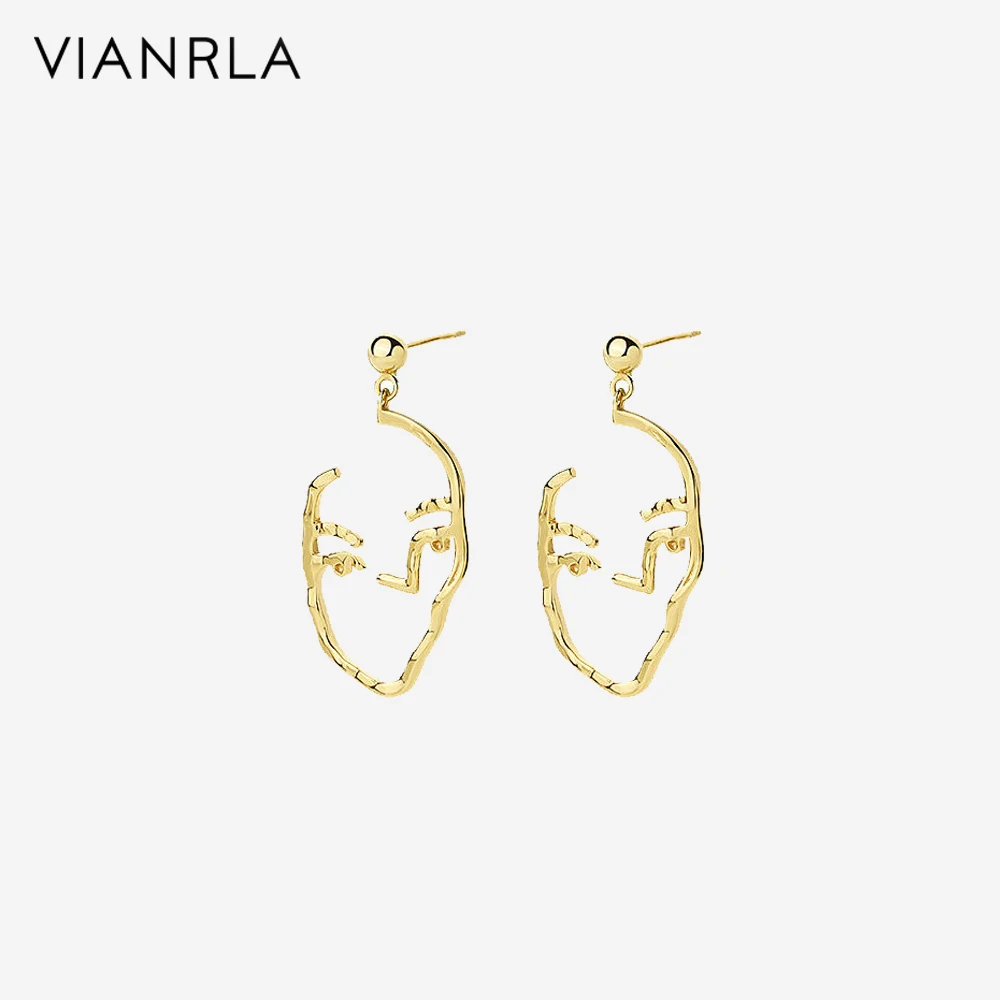 

VIANRLA 925 Sterling Silver Jewelry Earrings Abstract Hoop Earring 18k Gold Plated For Women Free Laser Logo Wholesale