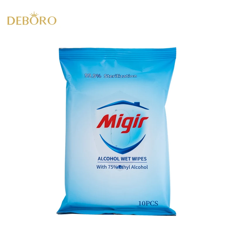 

Quick Dry Disposable Wet Tissues Hand Deep Cleaning Skin Care Migir Wet Wipes 10pcs