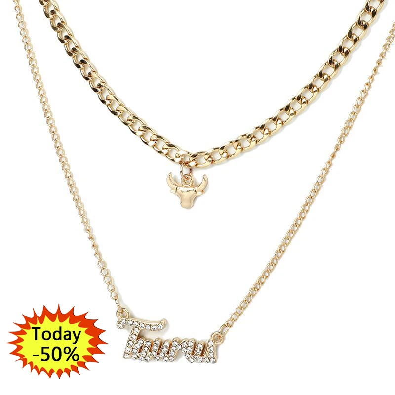 

Hot Sell High Quality 12 Sign Bling Pendant Horoscope Diamond Zodiac Necklace