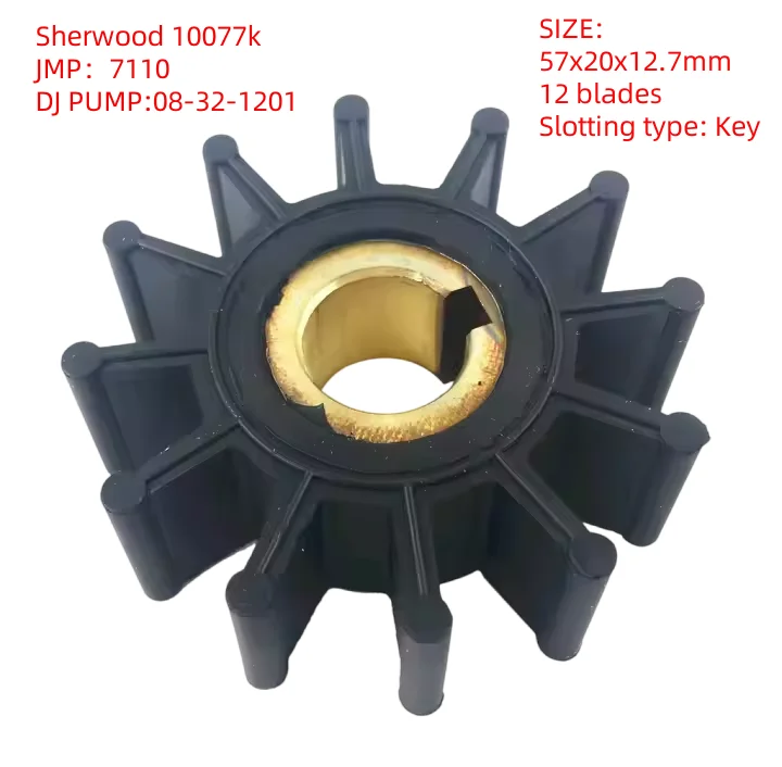 Sherwood 10077K Closed Boat Pump  Rubber  Impeller  Onan 132-0375 132-0498 Flexible Rubber DJ PUMP 08-32-1201 JMP 7110-01