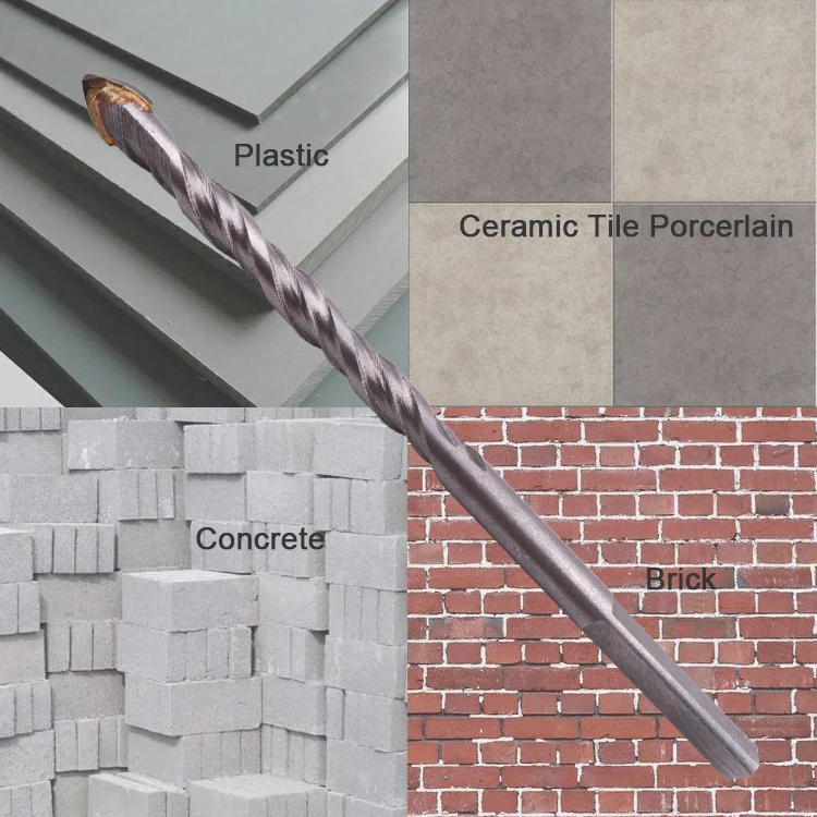 Triangle Shank Multi Purpose Drill Bit for Glass Ceramic Tile Concrete Brick Plastic Wood