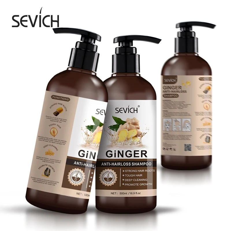 

Sevich OEM anti hair loss ginger shampoo, Golden yellow