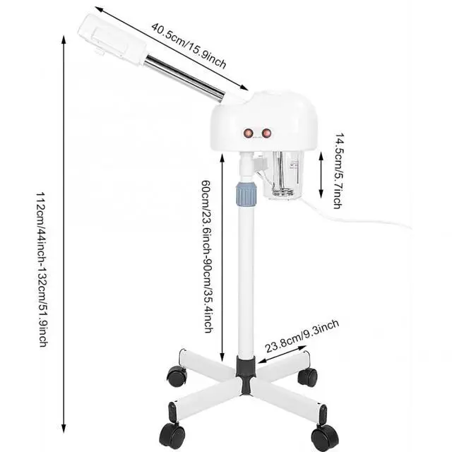 

2-in-1 3X 5X LED Cold Light Magnifying Glass Lamp 66Pcs LEDs Beauty Machine Ozone Facial Steamer