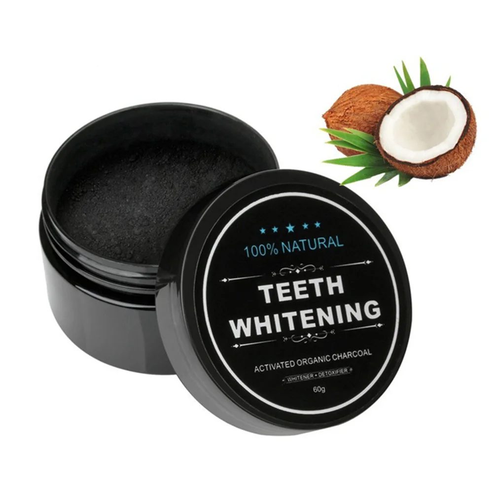 

30g Natural Coconut Activated Charcoal Tooth Whitening Powder Toothpaste White Teeth Cleaning Oral Hygiene Toothbrush Gel, Black