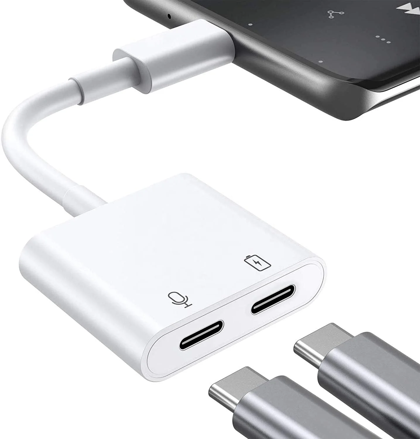 

Type C Headphone Audio Charge Adapter 2 in 1 Type C to Dual Digital USB C Earphone Audio Splitter Adapter For Huawei P30 Pro
