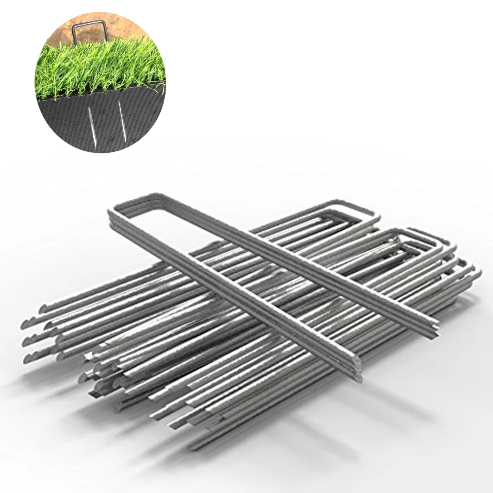 

Square Top Landscape Garden Sod Staples U Nails Pegs Pins U Shape Stakes