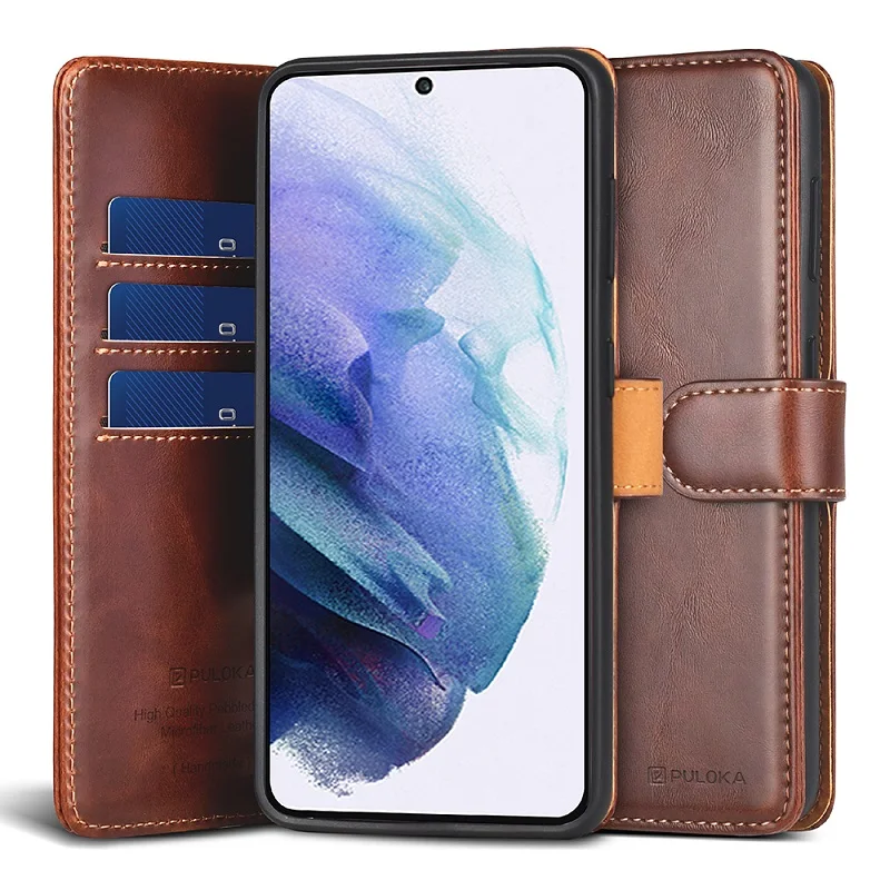 

PULOKA High-end Detachable Leather Book Phone Case For iPhone 12 Magnetic Wallet Phone Case For Samsung Galaxy A11 Flip Case