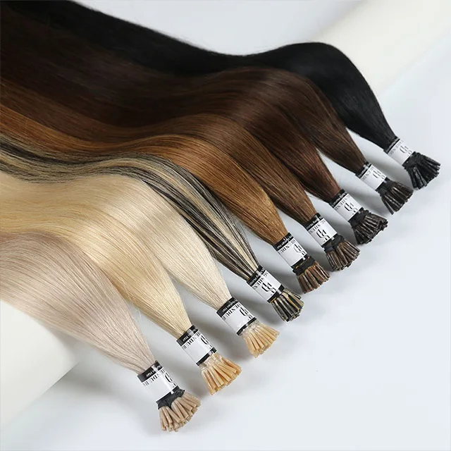 

Wholesale bone straight i tip hair extension remy cuticle aligned virgin100% human hair itips indian hair extensions vendors