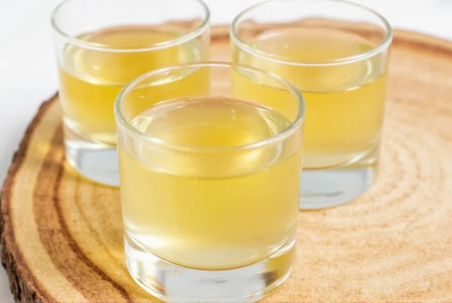 Close-up of fresh ginger root, lemon slices, and honey droplets arranged on wooden cutting board for ginger shot preparation