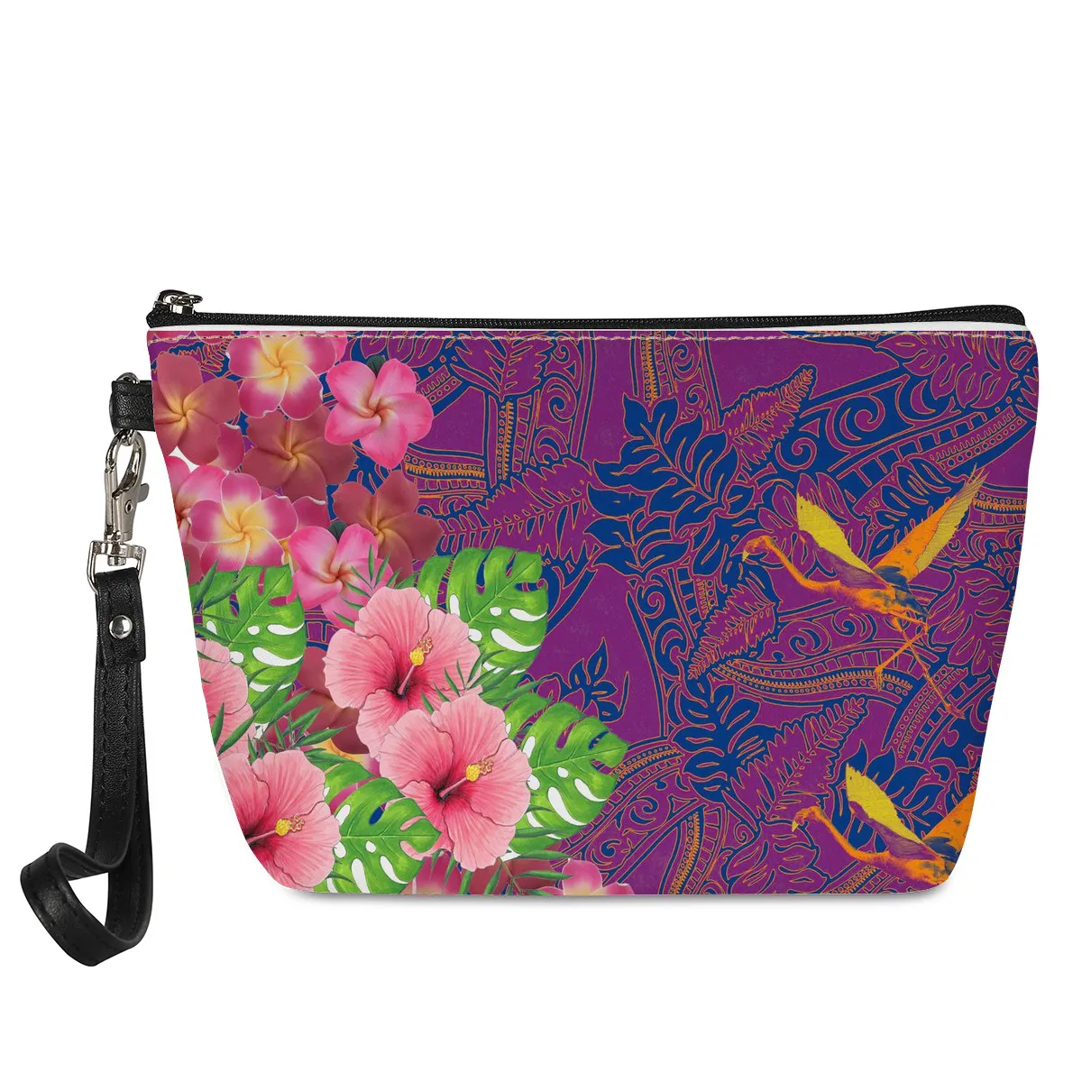 

Hawaiian style Polynesian Print Ladies Makeup bag and Protective Case Waterproof custom Makeup bag Cosmetic portable cosmetic tr
