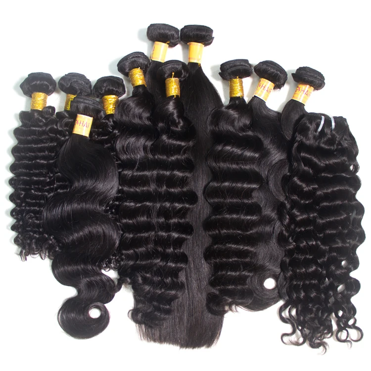 

Grade 7A deep wave hair vendors 100 gram 10 bundles of virgin hair wholesale, Natural color