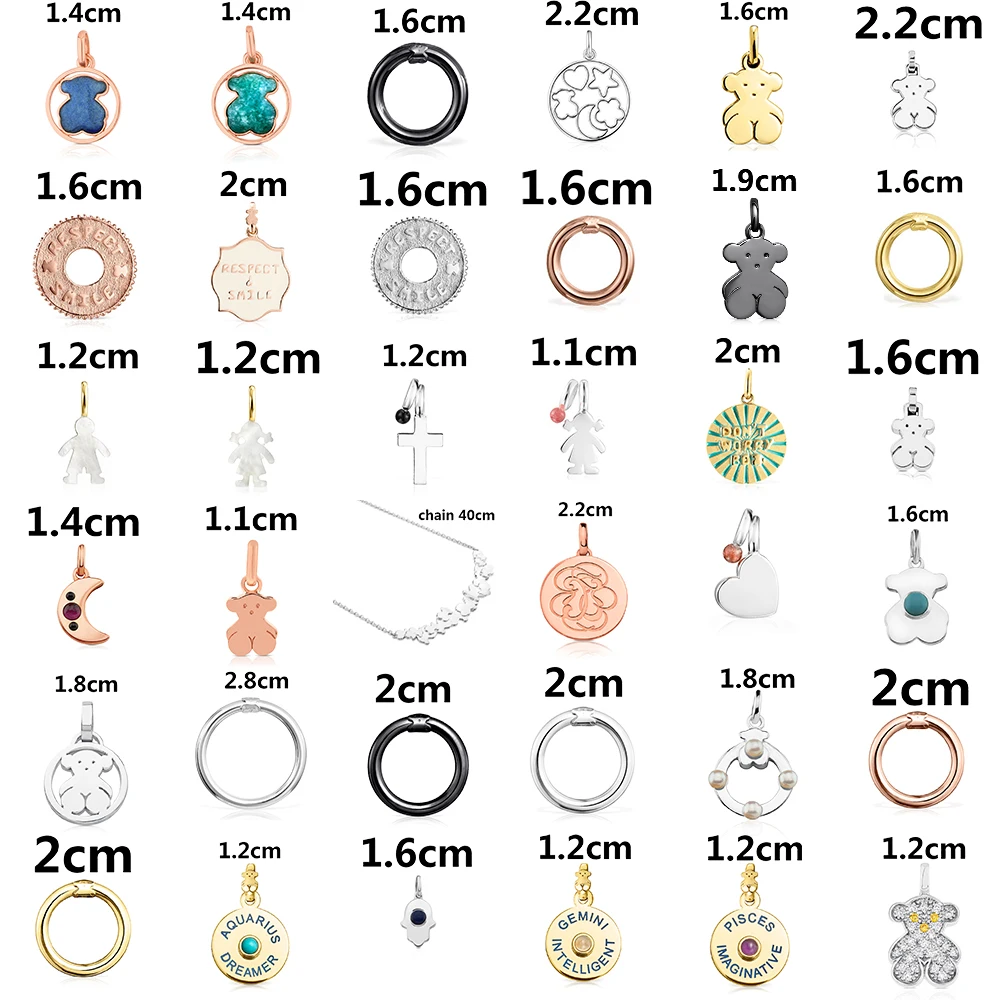 

Toust new s925 sterling silver bear pendant DIY bracelet necklace accessories women jewelry manufacturer wholesale free shipping, Picture
