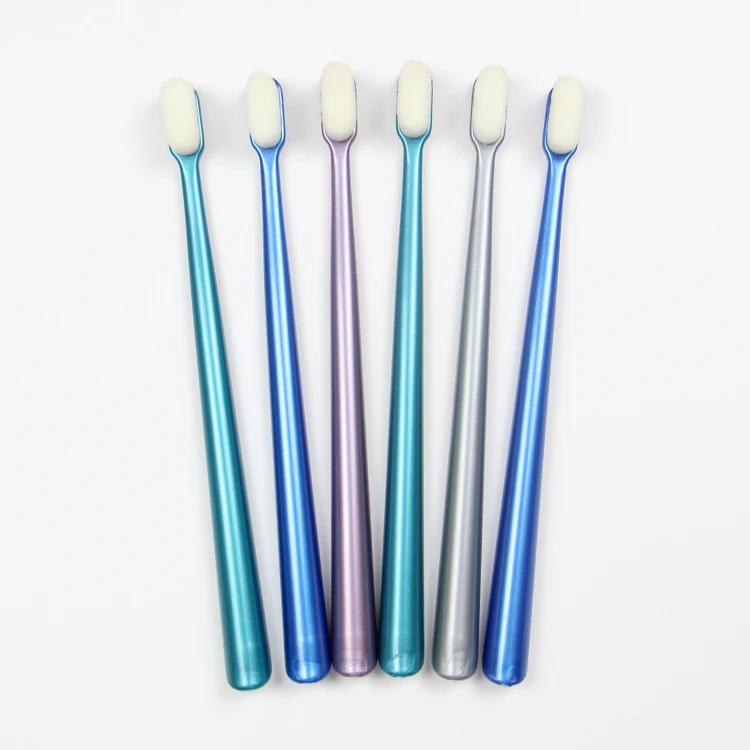 

Ten Thousand Pure soft white 10000+ bristles super fine adult toothbrush, Green, gray, blue, purple