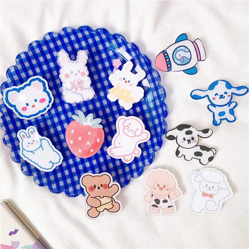 

35 Designs Creative Small Brooch Cartoon Acrylic Pin Badge, Customized color