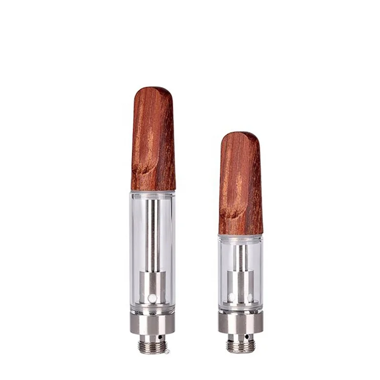 

Free shipping Wholesale Premium ceramic coil 0.5ml 1ml wood tips glass cbd cartridges, Gold