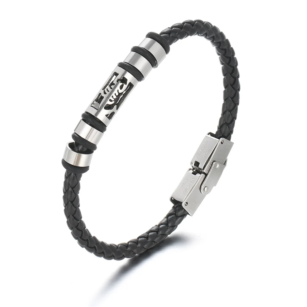 

Stainless steel Column Scorpion Leather Bracelet Stainless Steel Bracelet For Men and Women wholesale